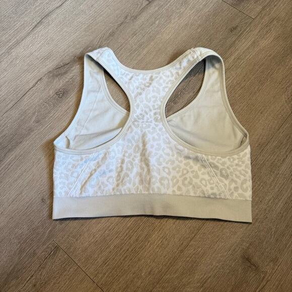 Avia Zip Front Sports Bra XXL Leopard Print Light Grey Racerback Style AV18191 - Picture 6 of 13